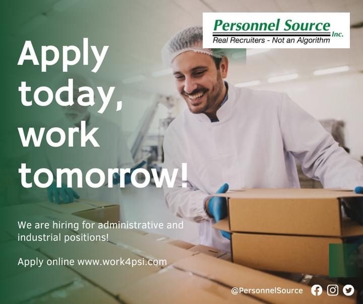 Apply today, work tomorrow. Click here to apply.